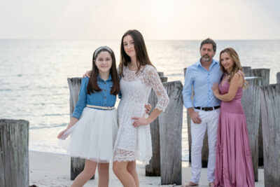 Naples Beach sunset family session