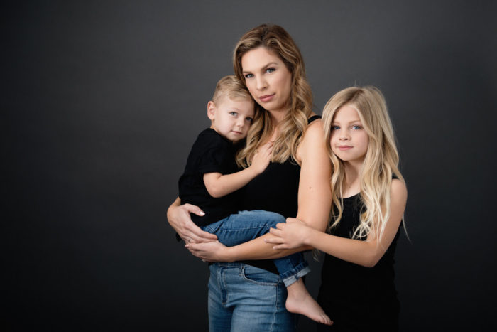 Timeless portrait of mother and her kids