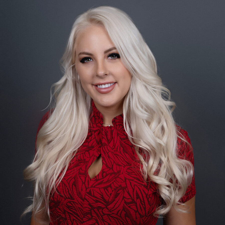 Blond-girl-in-red-dress-naples-headshots-and-branding-session